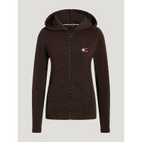 Felpa con cappuccio con zip Tommy Hilfiger Equestrian donna Whitney Brookwood Marrone