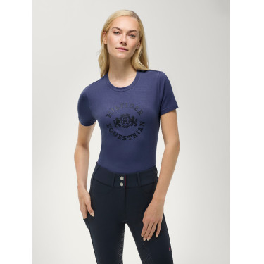 T-shirt a maniche corte Pasadena Tommy Hilfiger Equestrian donna Indaco délavato Blu
