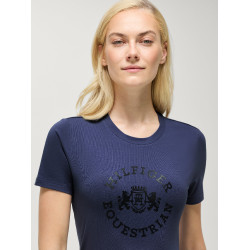 T-shirt a maniche corte Pasadena Tommy Hilfiger Equestrian donna Indaco délavato Blu