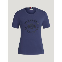 T-shirt a maniche corte Pasadena Tommy Hilfiger Equestrian donna Indaco délavato Blu