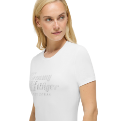 T-shirt a maniche corte con strass Tommy Hilfiger Equestrian Malibu donna Bianco ottico T-shirt a maniche corte con strass Tommy Hilfiger Equestrian Malibu donna Bianco ottico