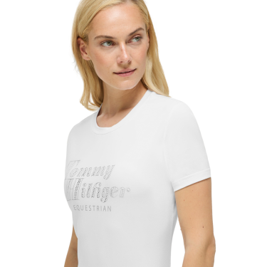 T-shirt a maniche corte con strass Tommy Hilfiger Equestrian Malibu donna Bianco ottico T-shirt a maniche corte con strass Tommy Hilfiger Equestrian Malibu donna Bianco ottico