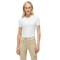 T-shirt a maniche corte con strass Tommy Hilfiger Equestrian Malibu donna Bianco ottico T-shirt a maniche corte con strass Tommy Hilfiger Equestrian Malibu donna Bianco ottico