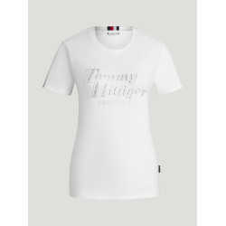 T-shirt a maniche corte con strass Tommy Hilfiger Equestrian Malibu donna Bianco ottico T-shirt a maniche corte con strass Tommy Hilfiger Equestrian Malibu donna Bianco ottico