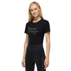 T-shirt a maniche corte con strass Tommy Hilfiger Equestrian Malibu donna Nero T-shirt a maniche corte con strass Tommy Hilfiger Equestrian Malibu donna Nero