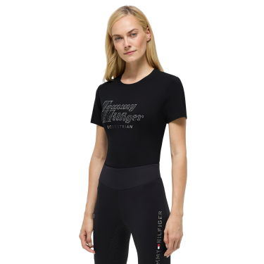 T-shirt a maniche corte con strass Tommy Hilfiger Equestrian Malibu donna Nero T-shirt a maniche corte con strass Tommy Hilfiger Equestrian Malibu donna Nero