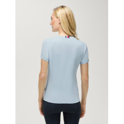 T-shirt a maniche corte con strass Tommy Hilfiger Equestrian Malibu donna Blu dolce