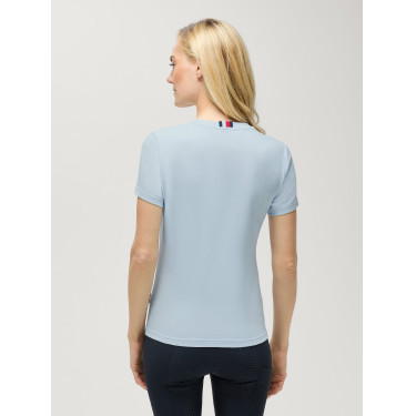 T-shirt a maniche corte con strass Tommy Hilfiger Equestrian Malibu donna Blu dolce