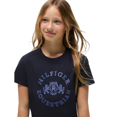 T-shirt a maniche corte Tommy Hilfiger Equestrian Pasadena Young Rider Cielo del deserto Blu