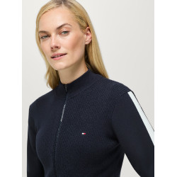 Giacca in maglia con zip Tommy Hilfiger Equestrian Mirada donna Cielo del deserto Blu