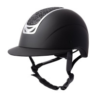 Casco da equitazione con ornamento in cristallo Horze Arix II Nero / nero