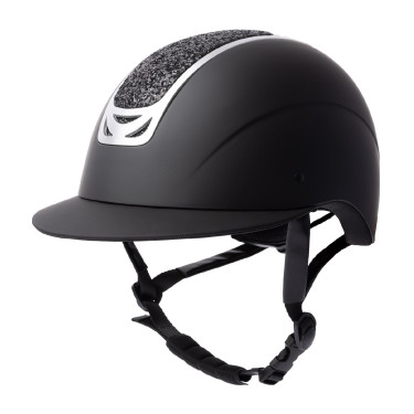 Casco da equitazione con ornamento in cristallo Horze Arix II Nero / nero