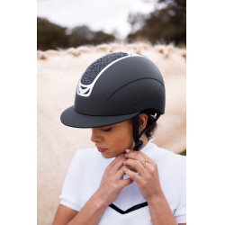 Casco da equitazione con ornamento in cristallo Horze Arix II Nero / nero