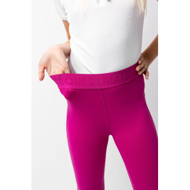 Leggings da equitazione da bambino con grip in silicone integrale Madison Horze Rosa barbabietola