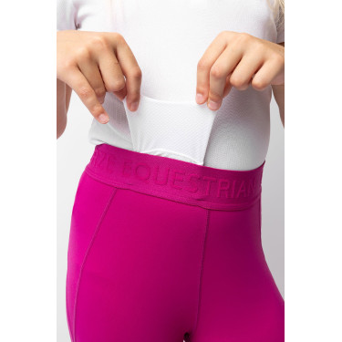 Leggings da equitazione da bambino con grip in silicone integrale Madison Horze Rosa barbabietola