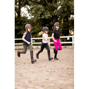 Leggings da equitazione da bambino con grip in silicone integrale Madison Horze Rosa barbabietola