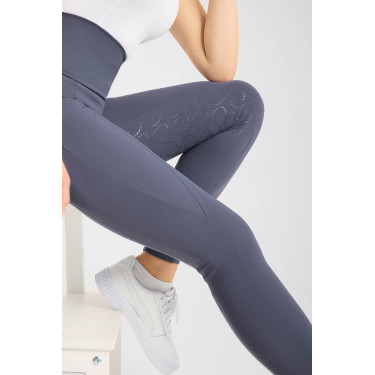 Leggings a vita alta con fondo in silicone integrale Gillian Horze donna Grigio