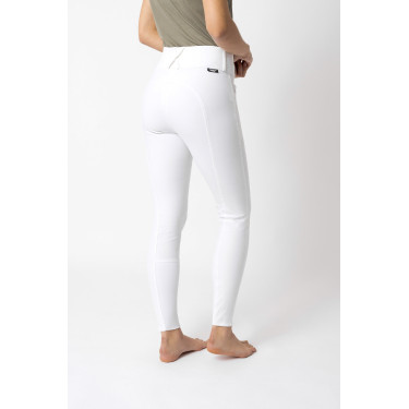 Pantaloni da equitazione con grip Horze Grand Prix Pro da donna Bianco / blu turchese