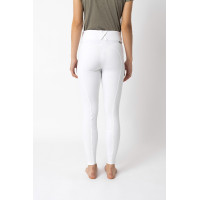 Pantaloni da equitazione con grip Horze Grand Prix Pro da donna Bianco / blu turchese