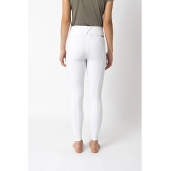 Pantaloni da equitazione con grip Horze Grand Prix Pro da donna Bianco / blu turchese