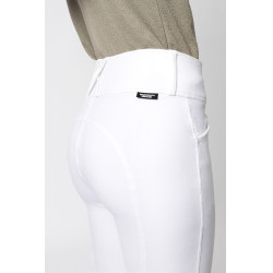 Pantaloni da equitazione con grip Horze Grand Prix Pro da donna Bianco / blu turchese