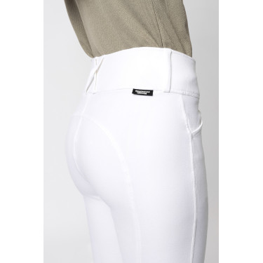 Pantaloni da equitazione con grip Horze Grand Prix Pro da donna Bianco / blu turchese