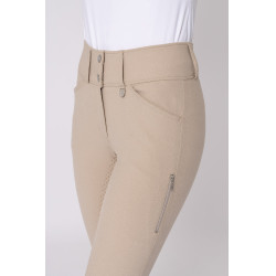 Pantaloni da equitazione donna con grip integrale Horze Grand Prix Pro Talpa semplice Beige Pantaloni da equitazione donna con grip integrale Horze Grand Prix Pro Talpa semplice Beige