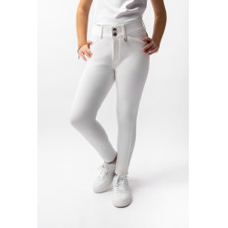 Pantaloni da equitazione Grand Prix con grip in silicone integrale per bambini Horze Bianco