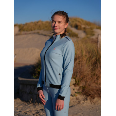 Felpa tecnica Le Sabotier Lucette donna Blu ghiacciaio