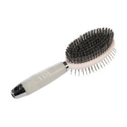 Spazzola per criniera e coda HKM Gel doppia faccia Rosa chiaro / grigio chiaro