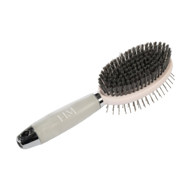 Spazzola per criniera e coda HKM Gel doppia faccia Rosa chiaro / grigio chiaro