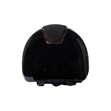 Casco HKM Lady Shield lucido Nero / oro rosa