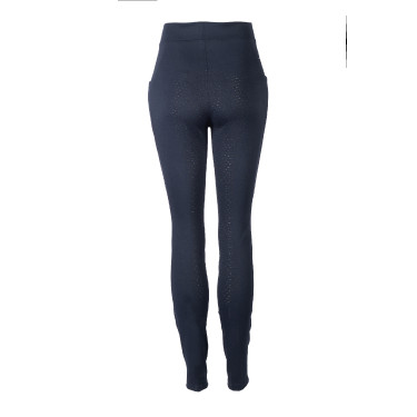 Leggings invernali HKM Maja con fondo integrale in silicone Blu profondo