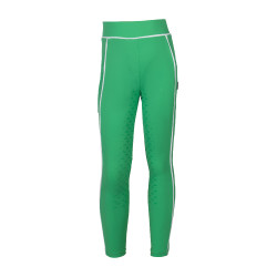 Leggings HKM Maui con grip in silicone a fondo intero per bambini Verde
