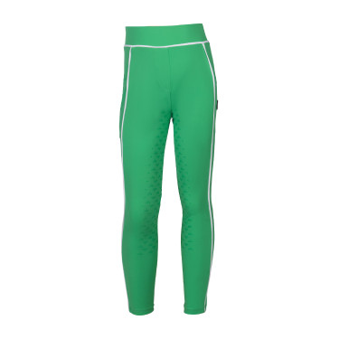 Leggings HKM Maui con grip in silicone a fondo intero per bambini Verde