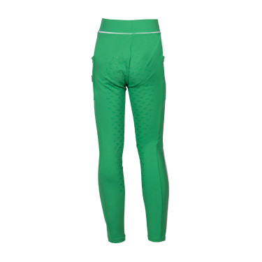 Leggings HKM Maui con grip in silicone a fondo intero per bambini Verde