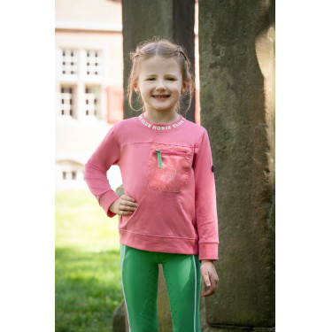 Leggings HKM Maui con grip in silicone a fondo intero per bambini Verde