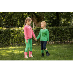 Leggings HKM Maui con grip in silicone a fondo intero per bambini Verde