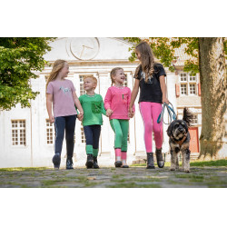 Leggings HKM Maui con grip in silicone a fondo intero per bambini Verde