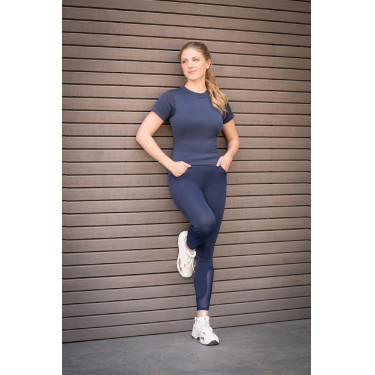 Leggings HKM Mesh II da donna con grip in silicone a fondo intero Blu profondo