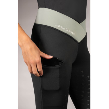 Leggings Lauria Garrelli Limone da donna con fondo in silicone integrale Nero