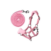 Capestro con pile HKM Hobby Horse Rosa