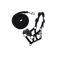 Capestro con pile HKM Hobby Horse Nero