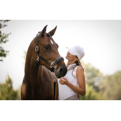 Capezza in cuoio HKM Glamour Nero / argento