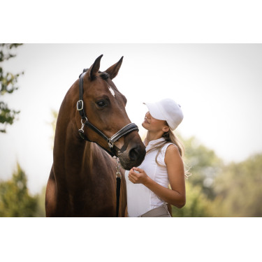 Capezza in cuoio HKM Glamour Nero / argento