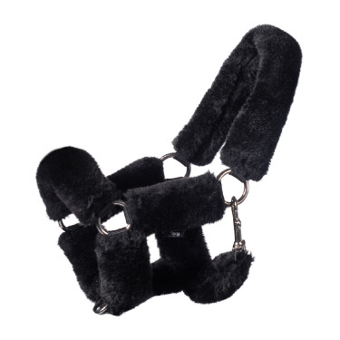 Capezzina HKM con pelliccia sintetica Hobby Horse Nero