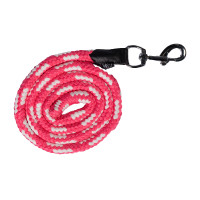 Lunga HKM Maui con moschettone Rosa / bianco