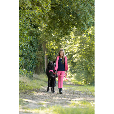 Lunga HKM Maui con moschettone Rosa / bianco Lunga HKM Maui con moschettone Rosa / bianco