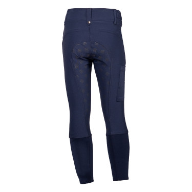 Pantaloni HKM Maui da bambino con fondo integrale in silicone Blu profondo