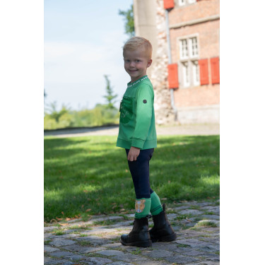 Pantaloni HKM Maui da bambino con fondo integrale in silicone Blu profondo